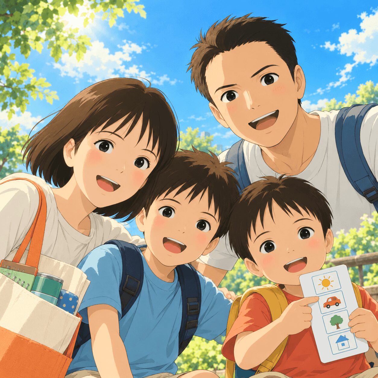 asd-parenting-experience-eyecatch-reference-style.png ASD・吃音・感覚過敏のある子を育てる家族の体験記を表したイラスト