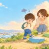 失敗への不安を抱えながら小さな一歩に挑戦する男の子と見守る母親