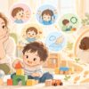 3歳前に気づく発達障害の兆候と早期相談をイメージした親子のイラスト