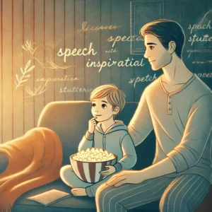 吃音映画・アニメ・ドラマを見る親子