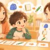 WISCのWMIワーキングメモリについて親子が専門家から説明を受けているイラスト