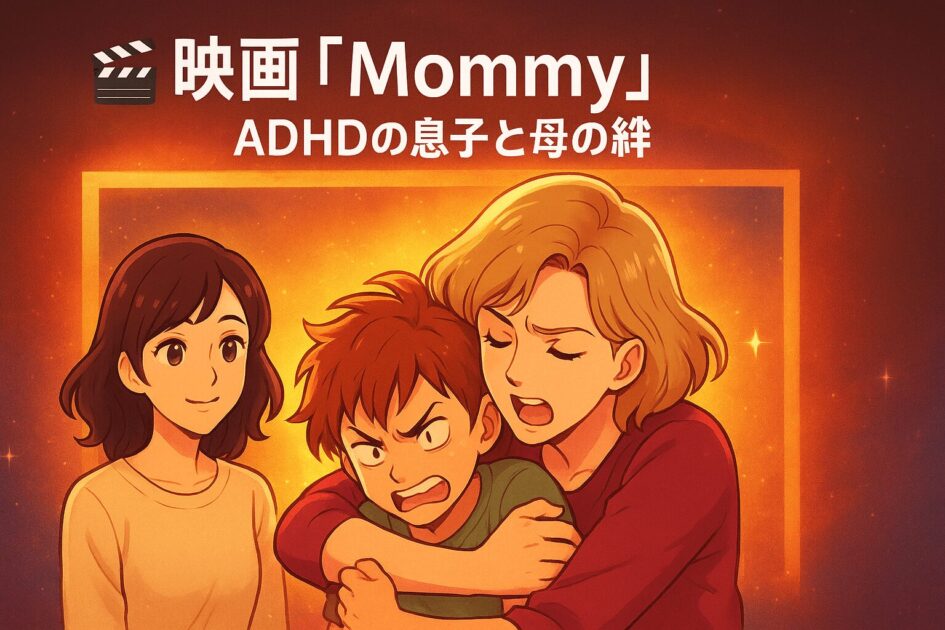 ADHDの息子を抱きしめるママと見守るもう1人の女性