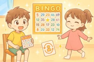 ビンゴゲームをする子ども