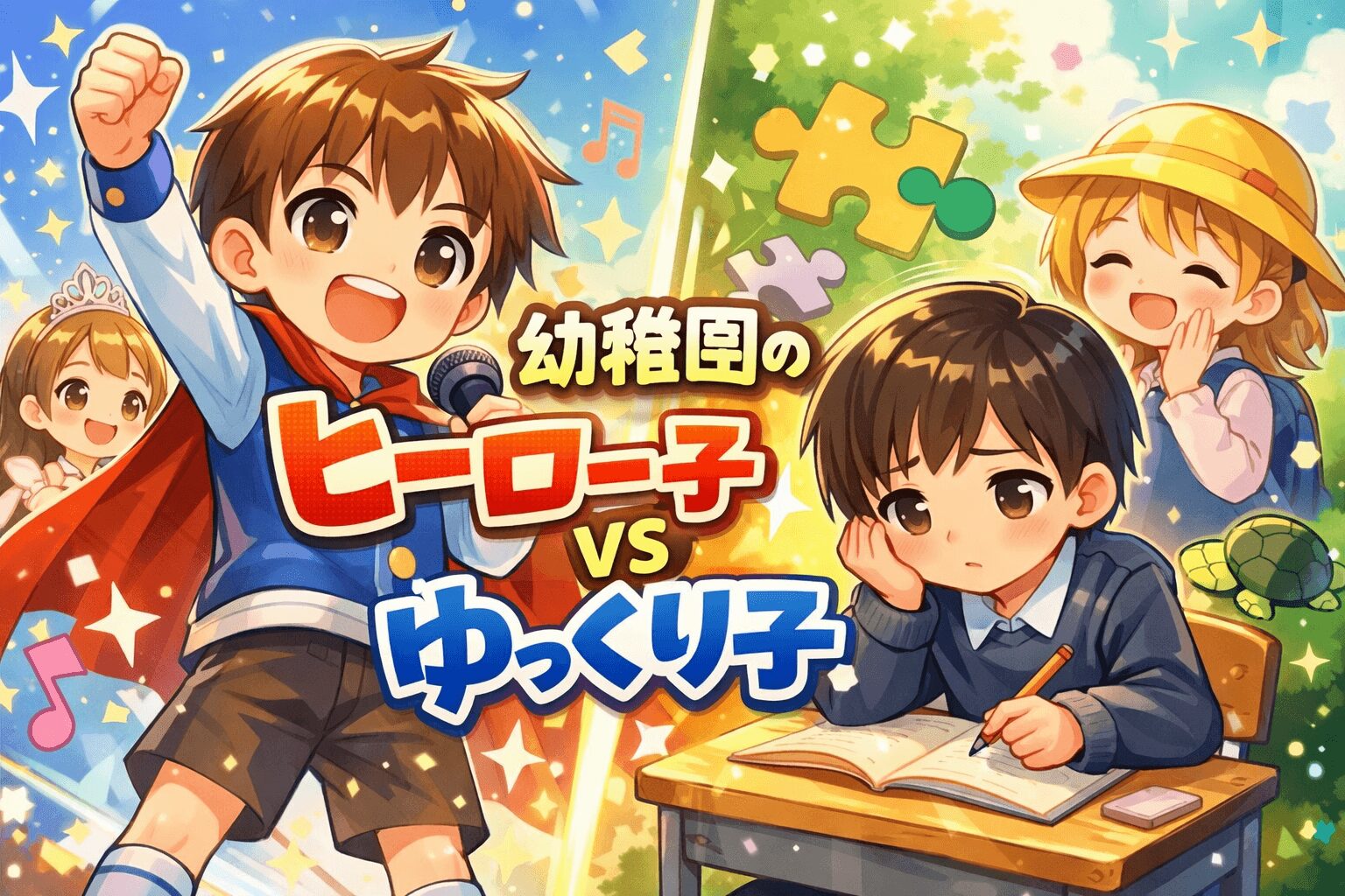 幼稚園のヒーロー的存在の子と発達がゆっくりな子