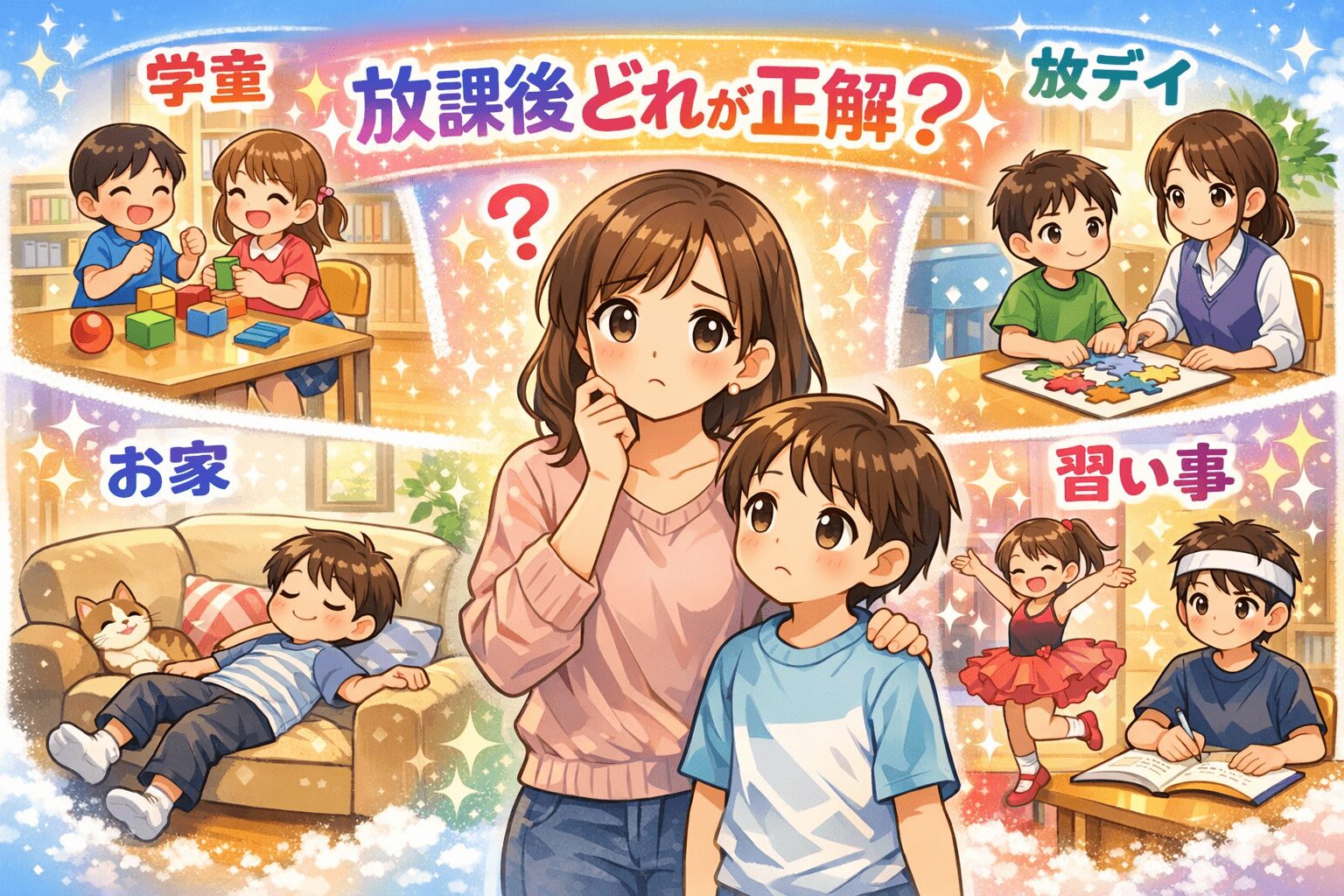 放デイ、学童、家、習い事で悩む親子