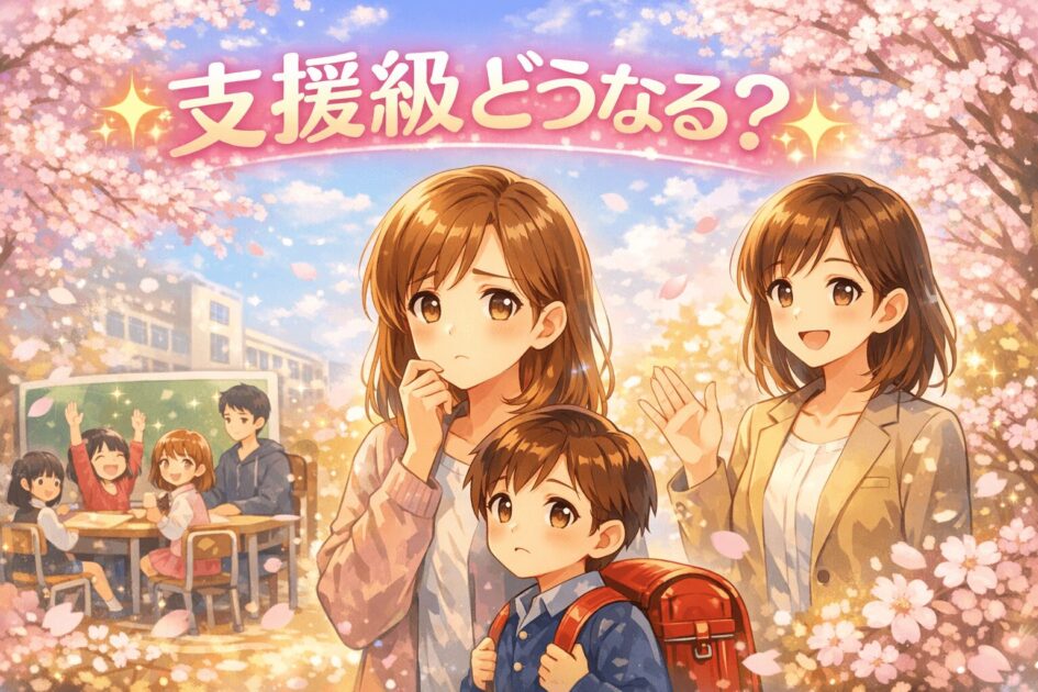 新一年生の親子と支援級と交流級の担任