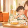 支援級や小1の学校生活で使いやすい道具を親子で確認するイラスト
