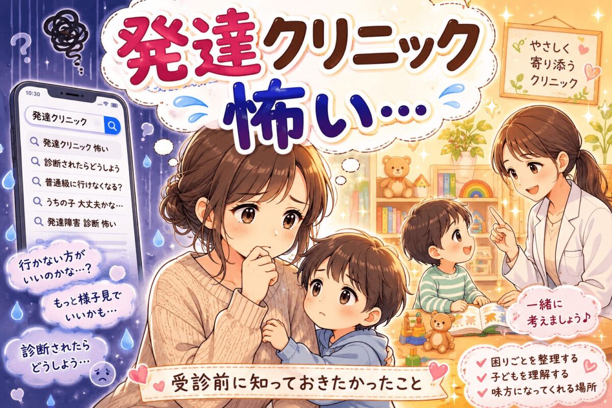 発達クリニックを怖がるママ