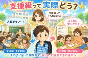支援級と交流級で過ごす小学生