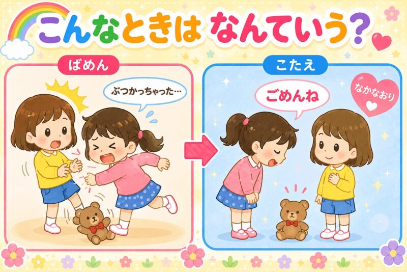 ぶつかっちゃった　ごめんね　視覚支援