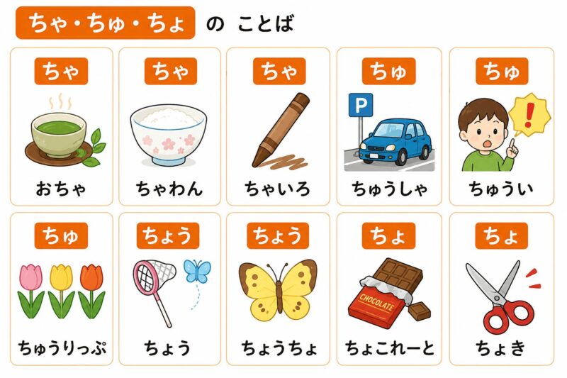 ちゃ・ちゅ・ちょ（拗音）視覚支援カード