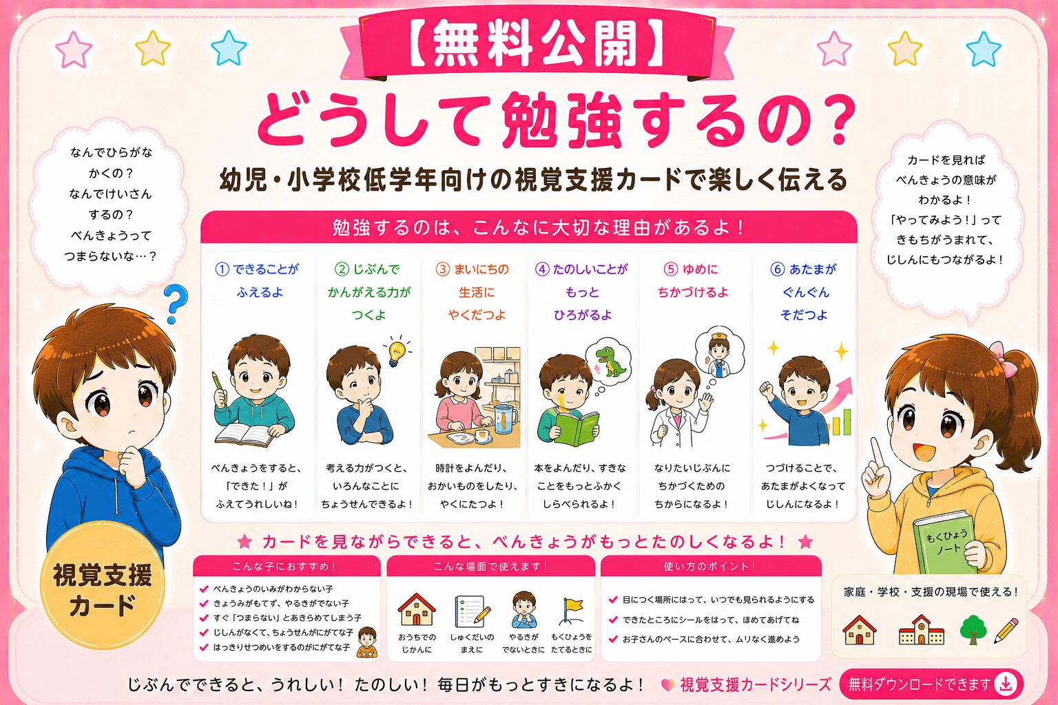 どうして勉強するの？視覚支援カード