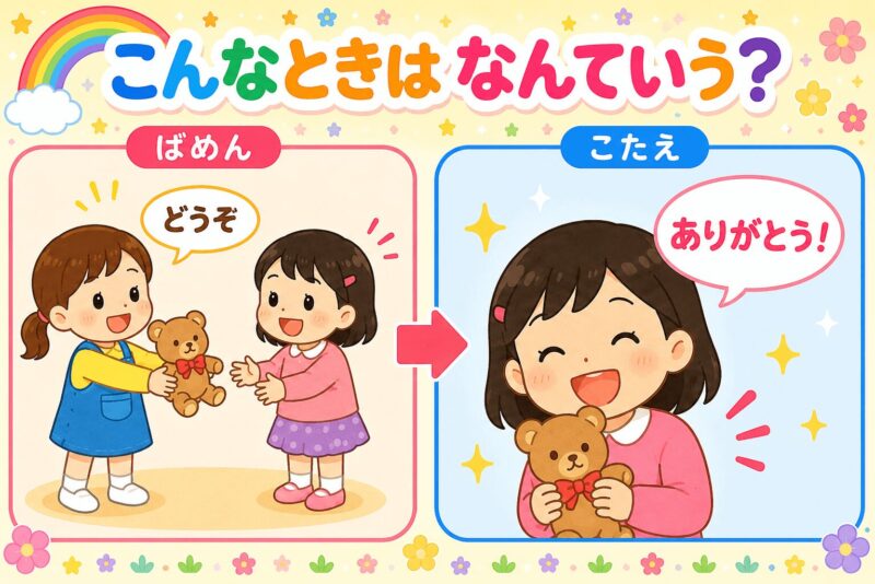 どうぞ　ありがとう　視覚支援