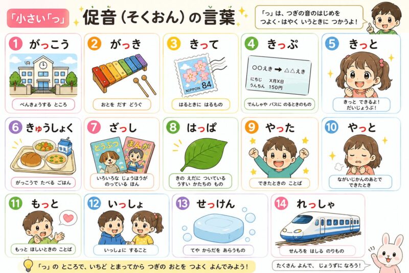 促音　小さいつ「っ」　視覚支援