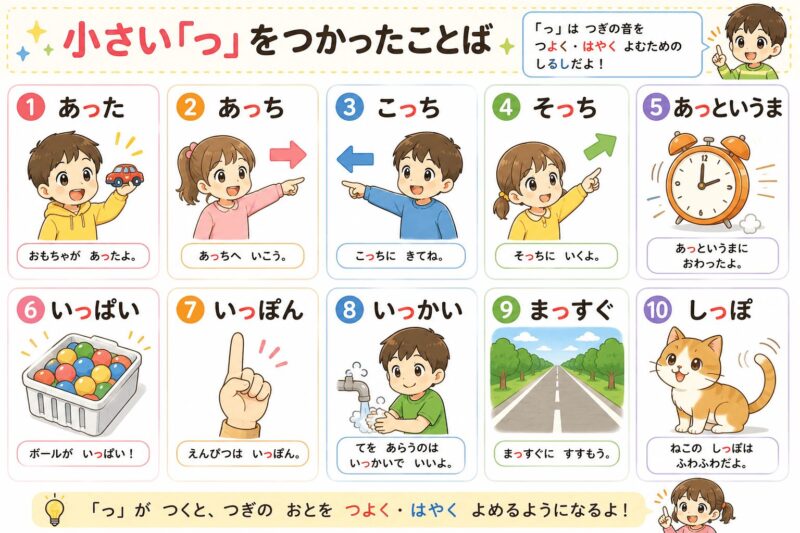 促音　小さいつ「っ」　視覚支援