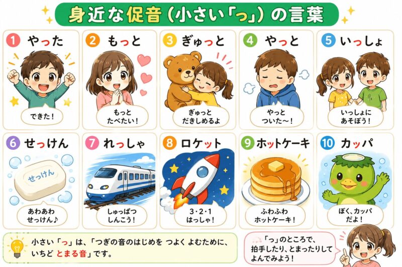 促音　小さいつ「っ」　視覚支援