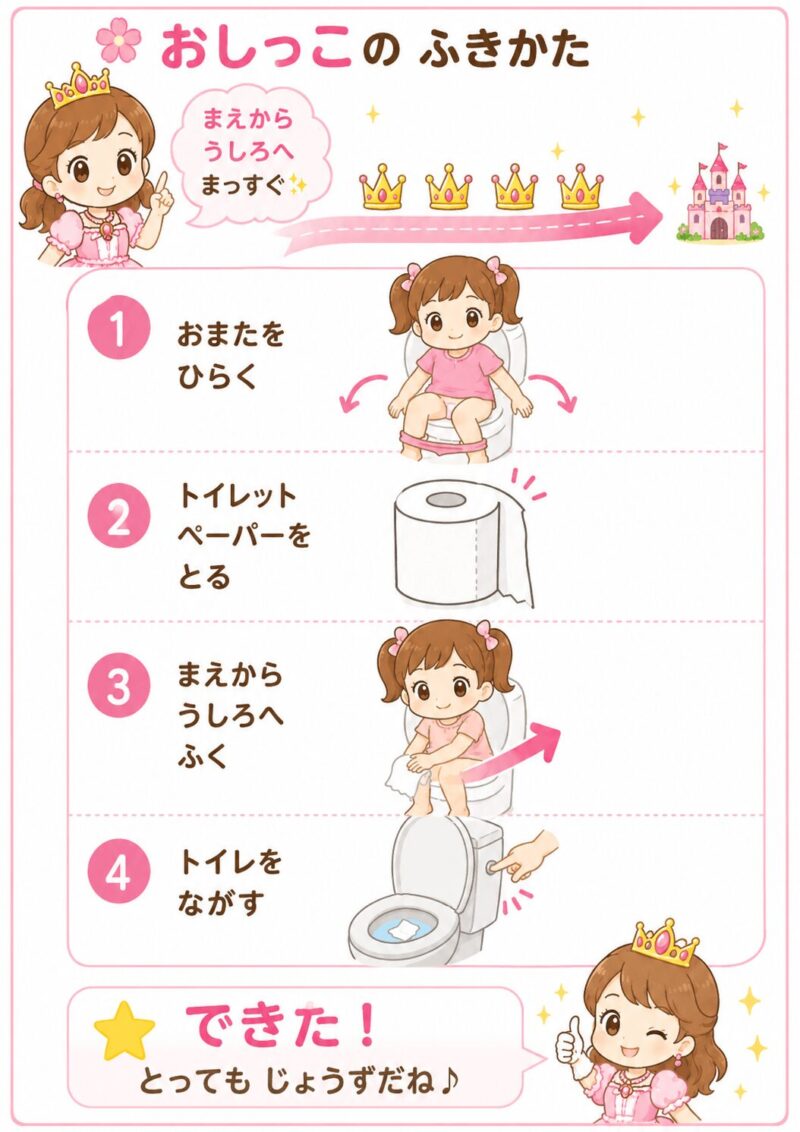 おしっこ　トイトレ（女の子）　視覚支援