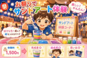 サンドアートを体験する子ども