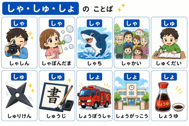 しゃ・しゅ・しょ（拗音）視覚支援カード