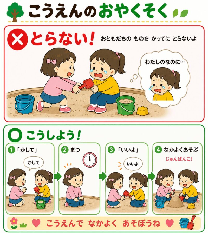 砂場　貸して　視覚支援