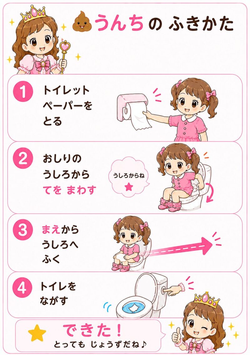 うんち　トイトレ（女の子）　視覚支援