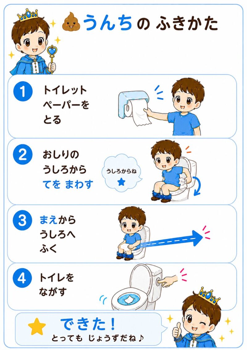 うんち　トイトレ（男の子）　視覚支援