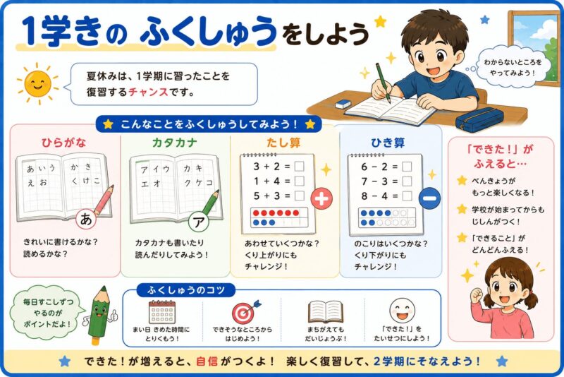 1学期の復習をしよう視覚支援カード