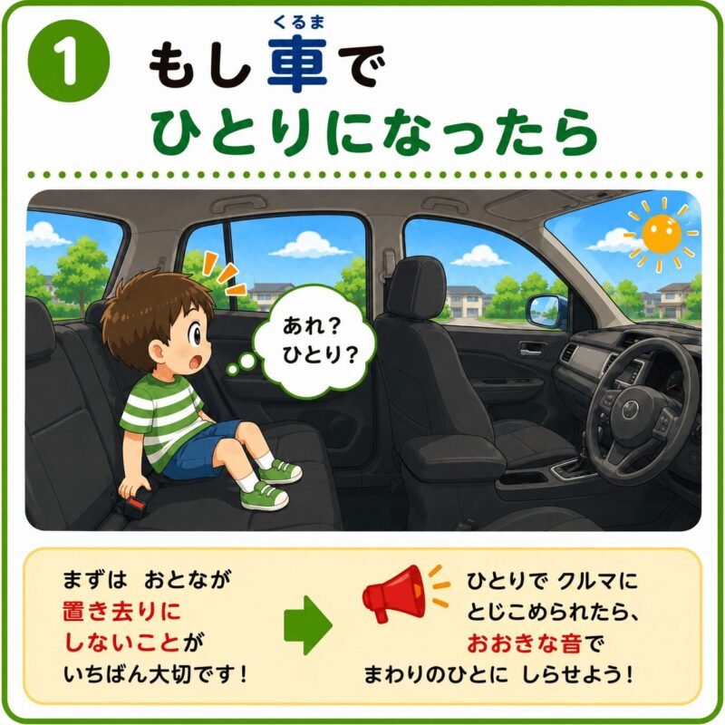 もし車で一人になったら 視覚支援カード