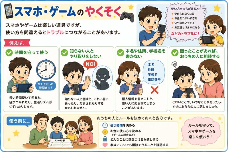 スマホ・ゲームの約束視覚支援カード