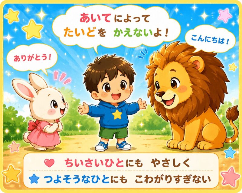 相手によって態度を変えない視覚支援カード（動物版）