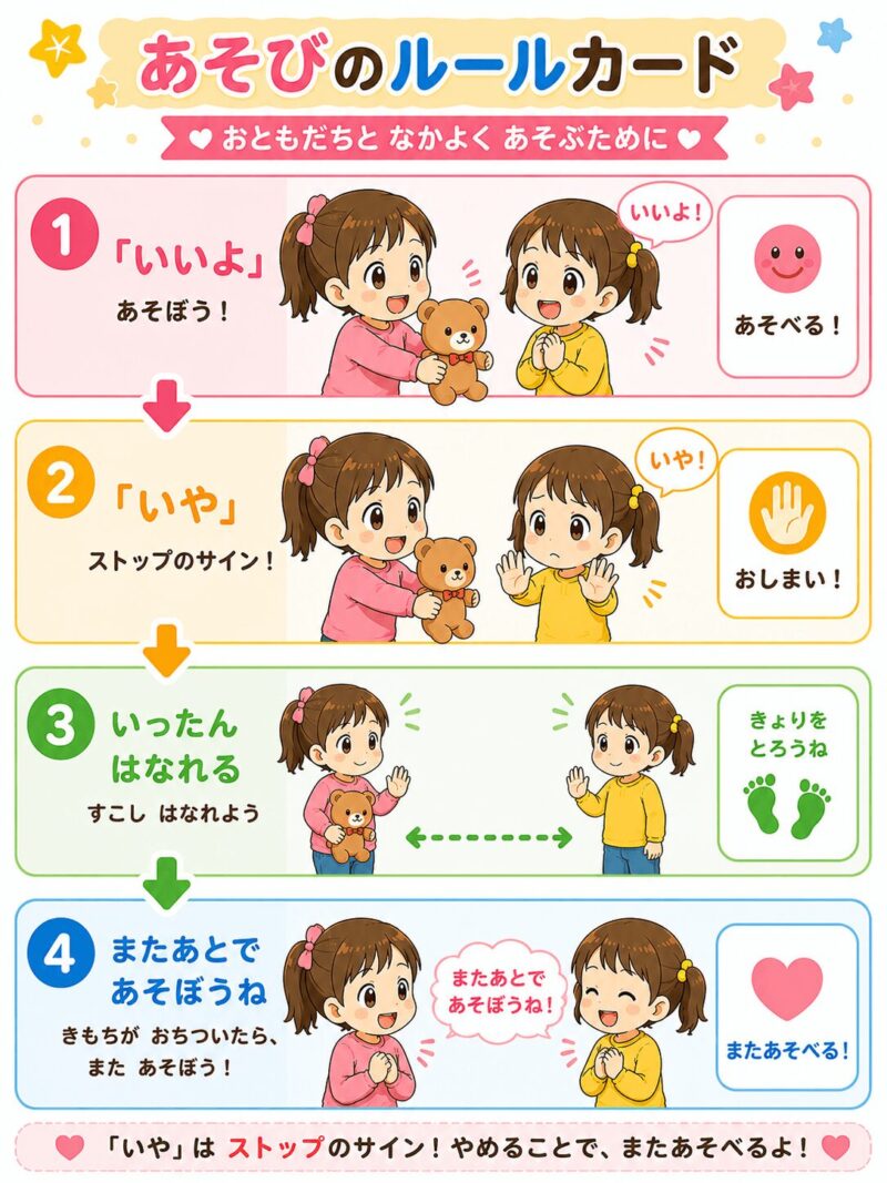 遊びのルールガイド(女の子)視覚支援カード