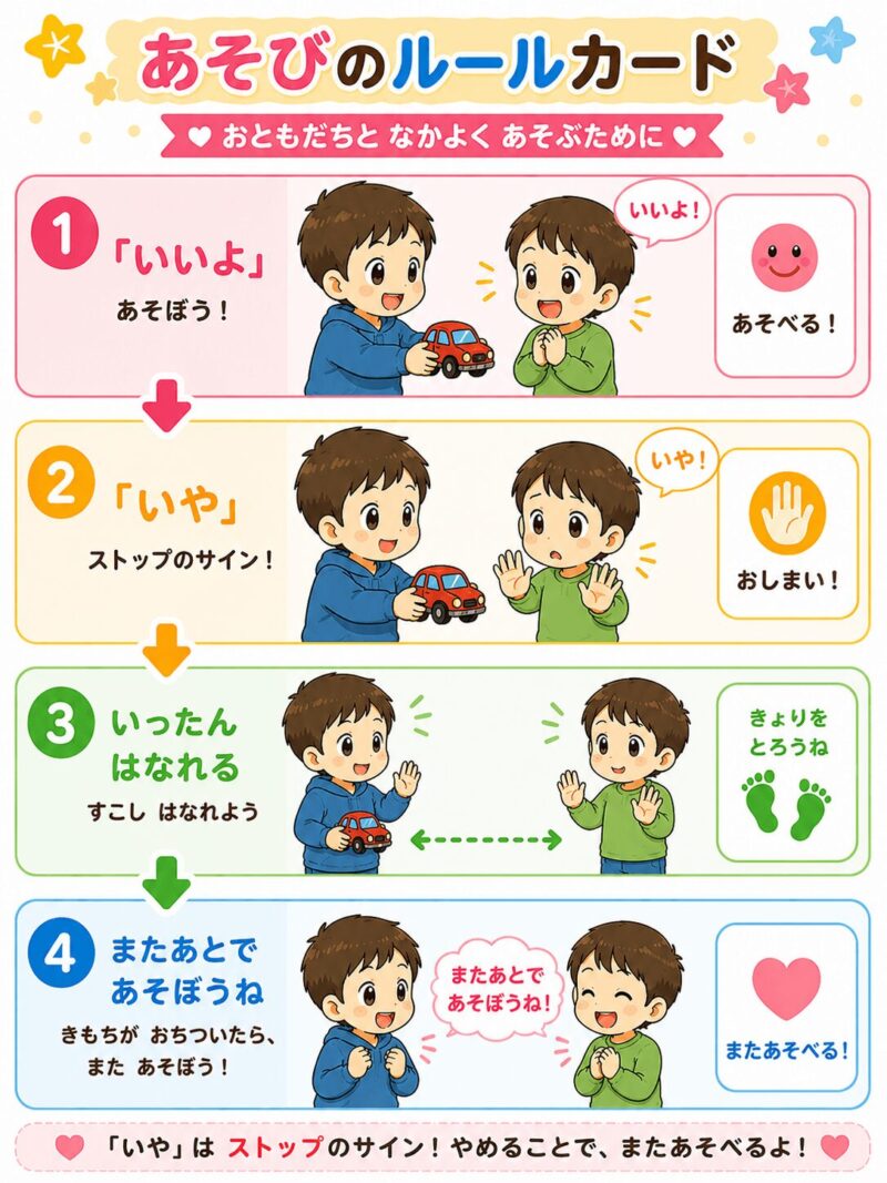 遊びのルールガイド(男の子)視覚支援カード