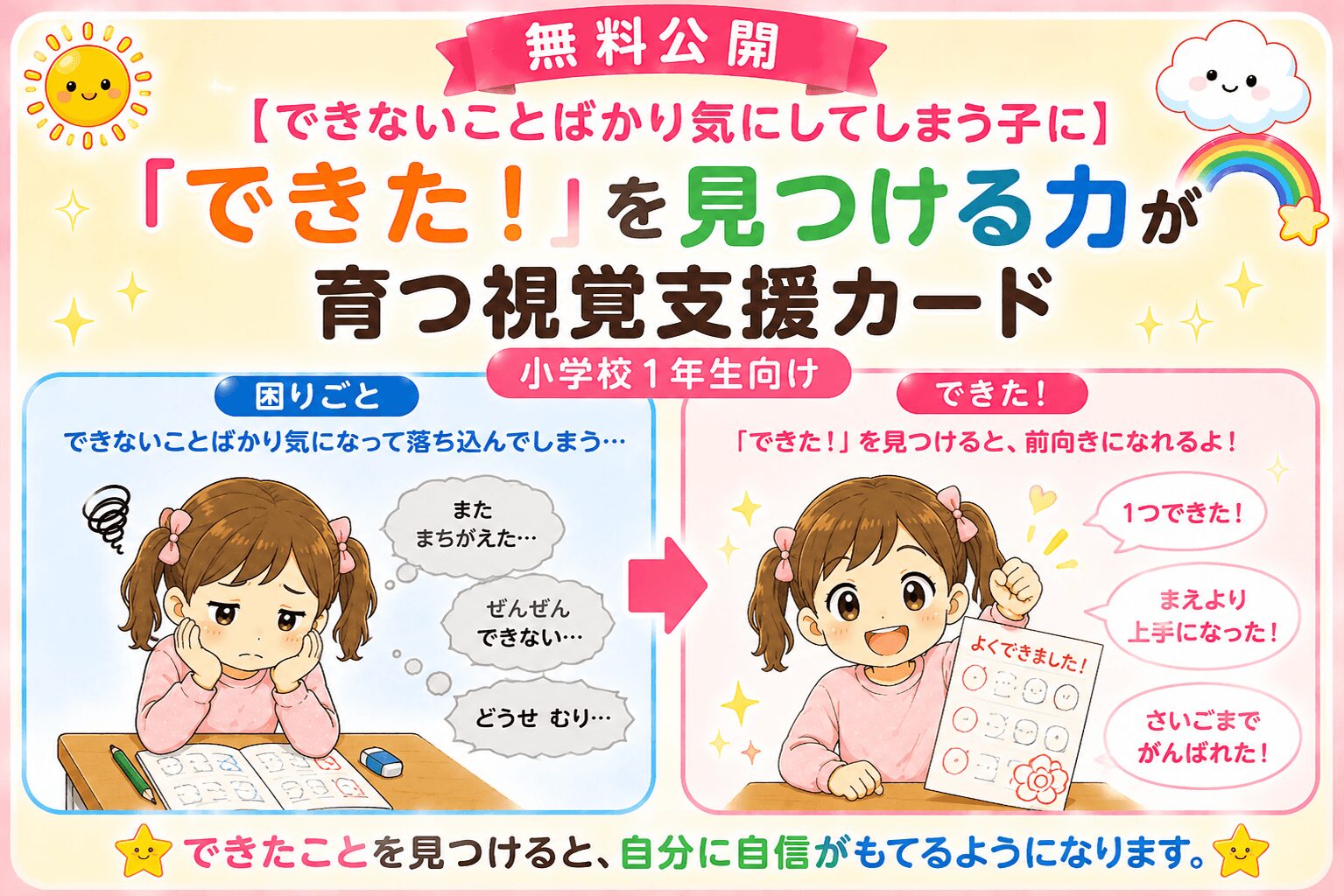できたをみつける力が育つ視覚支援カード