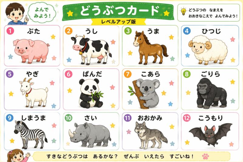 動物視覚支援カード（レベルアップ）