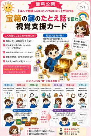 どうして勉強しないといけないの？宝物のガキ視覚支援カード