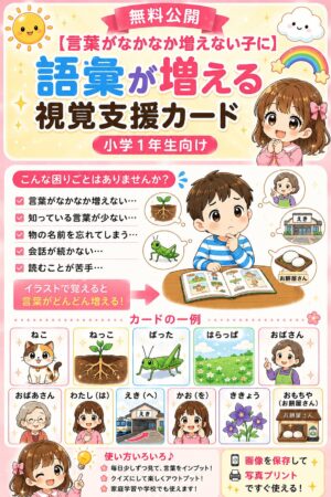 語彙を増やす小１向け視覚支援カード