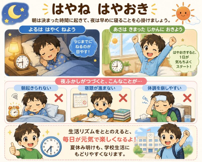 早寝早起き視覚支援カード
