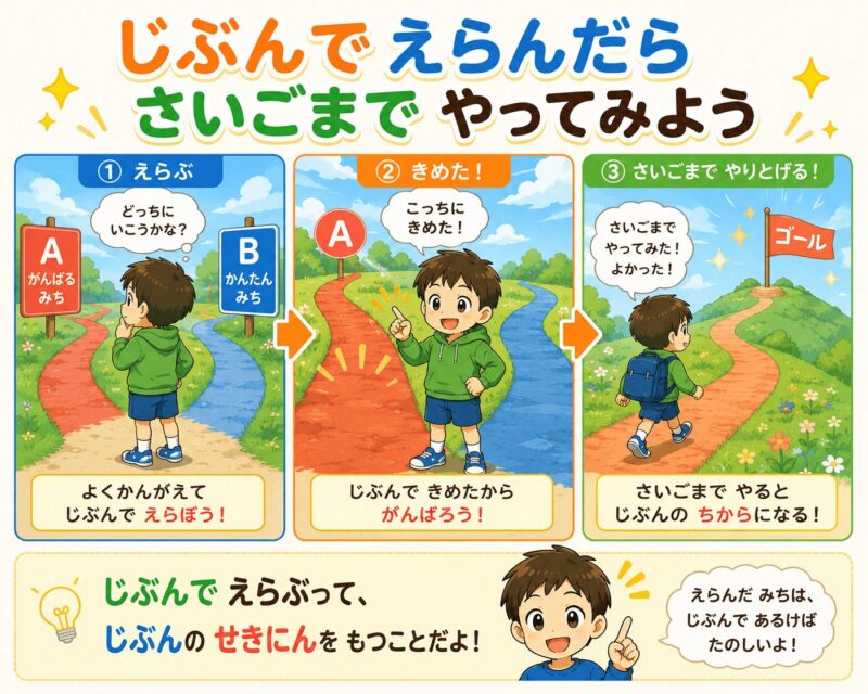 自分で選んだら最後までやってみよう視覚支援カード（男の子）