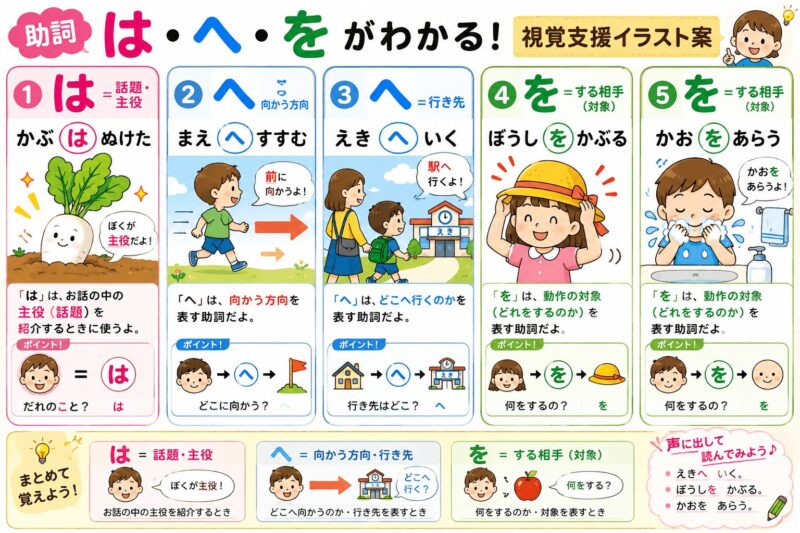 「は・へ・を」が分かる
