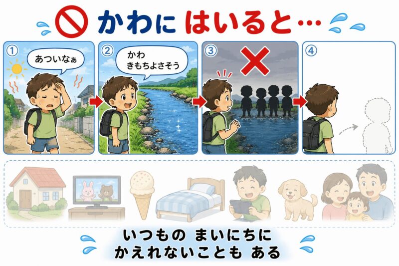 川に入るといつものまいにちに戻れないことも