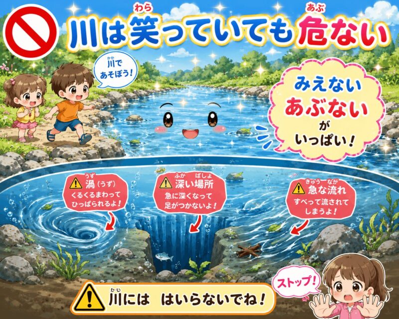 川は笑っていても危ない 視覚支援カード