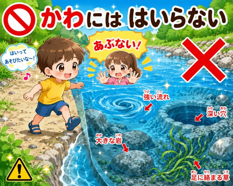 川には入らない(川の危険箇所) 視覚支援カード