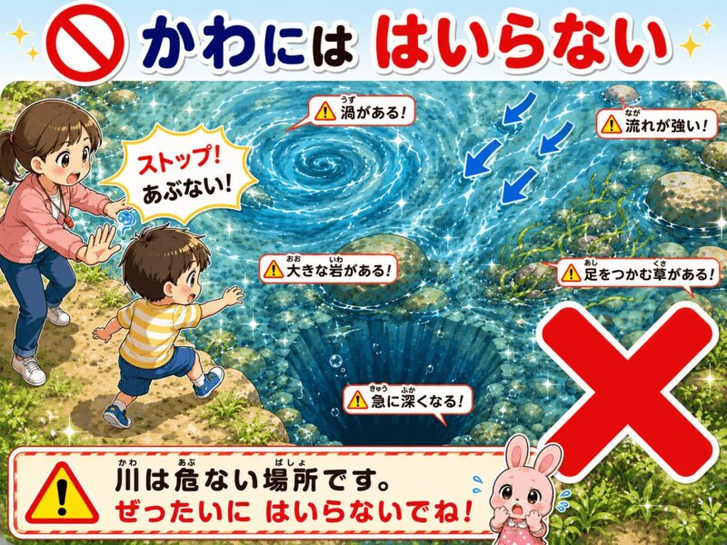川には入らない(川の危険) 視覚支援カード
