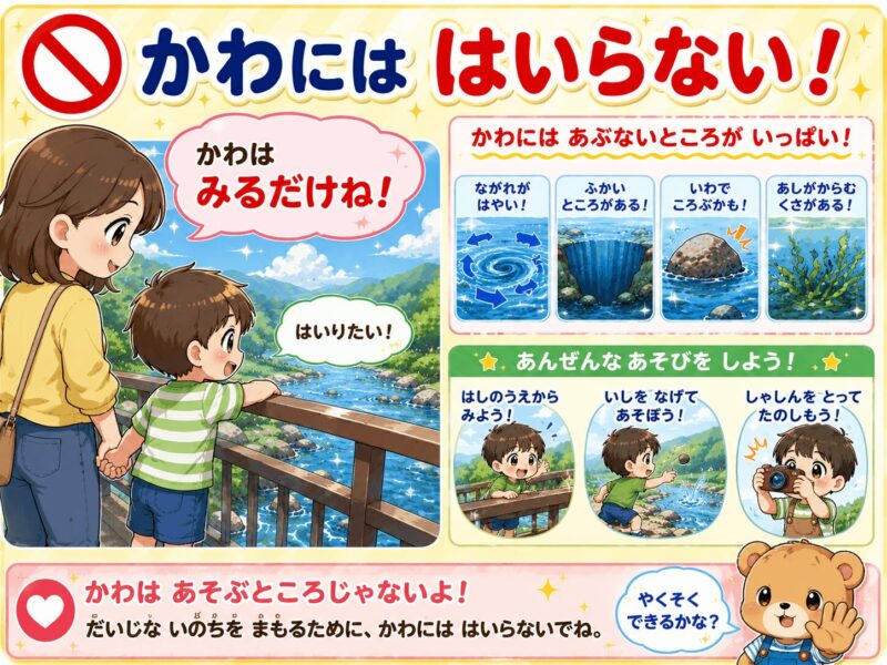 川には入らない(川は見るだけ) 視覚支援カード