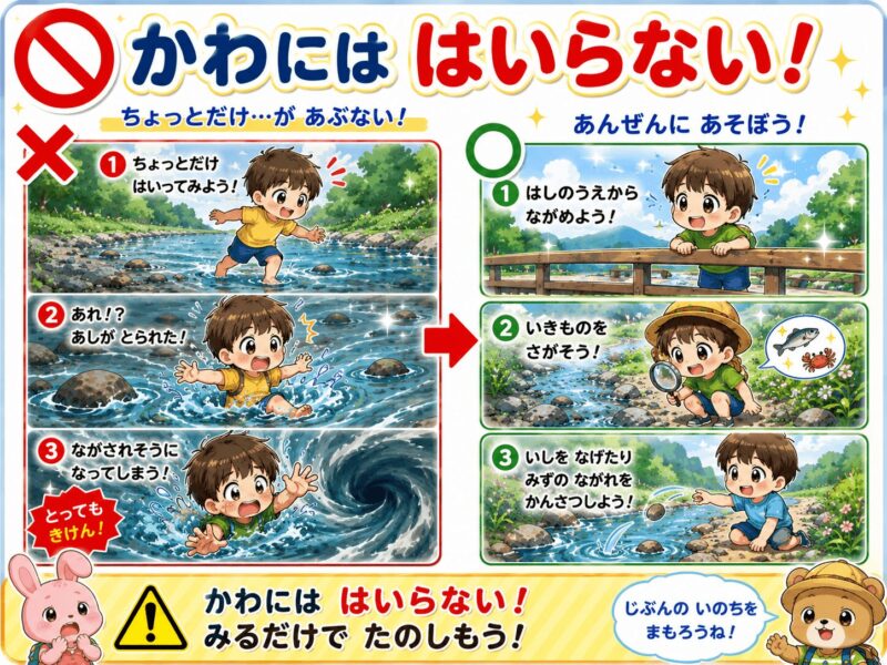 川には入らない(川は安全にあそぼう) 視覚支援カード