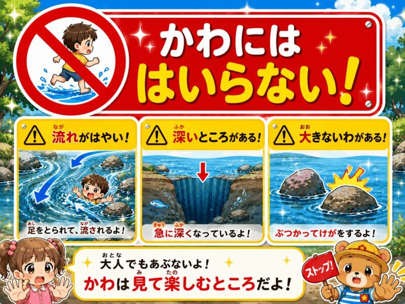 川には入らない(川は見て楽しむところ) 視覚支援カード