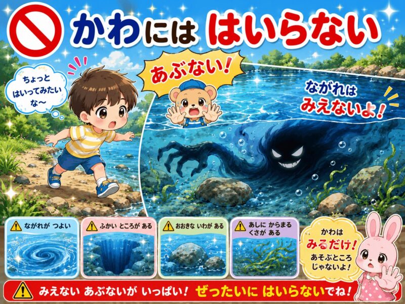 川には入らない(流れは見えない) 視覚支援カード