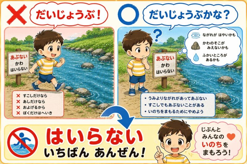 川に入って大丈夫?視覚支援