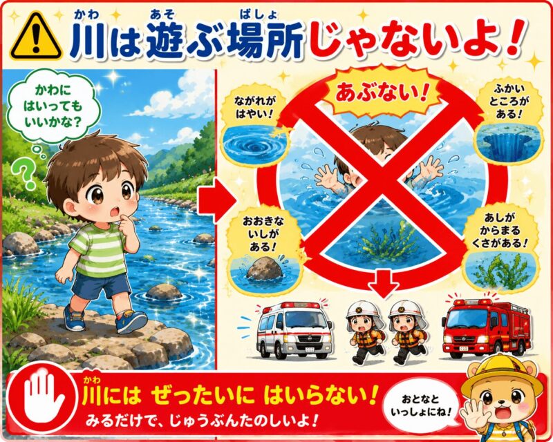 川は遊ぶ場所じゃない 視覚支援カード