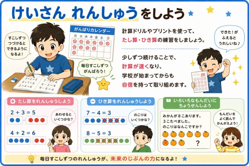 計算練習をしよう視覚支援カード